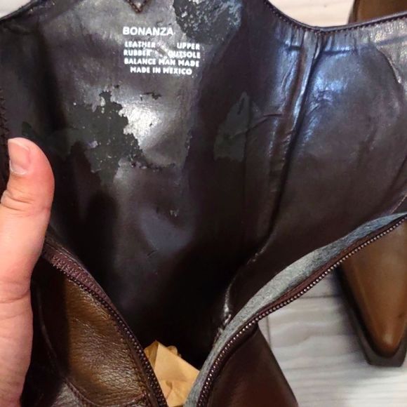 (S-33563)  Bonanza Women's LEATHER Western Boots Size 7.5 - Picture 4 of 12